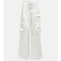 off-white pantalon cargo en satin