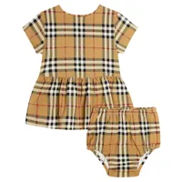 burberry kids bébé – set robe et culotte burberry check