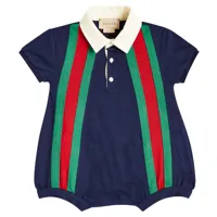 gucci kids bébé – combi-short web stripe en coton