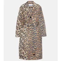 ganni manteau à motif léopard