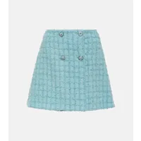 versace mini-jupe en tweed de laine mélangée