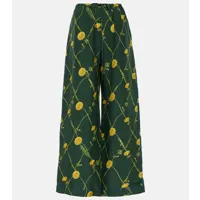 burberry pantalon de pyjama en soie à fleurs