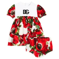 dolce&gabbana kids bébé – ensemble robe et culotte bloomer anemone