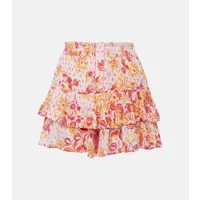poupette st barth mini-jupe culotte à fleurs