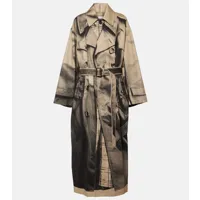 jean paul gaultier trench-coat oversize imprimé en coton