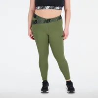 new balance femme leggings relentless crossover high rise 7/8 en vert, poly knit, taille m