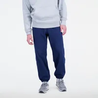 new balance homme pantalons athletics remastered french terry en bleu, cotton fleece, taille 2xl