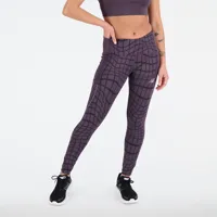 new balance femme printed impact run tight en mauve, poly knit, taille s