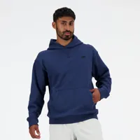 new balance homme athletics french terry hoodie en bleu marine, cotton fleece, taille m