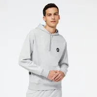 new balance homme sweats à capuche nb hoops essentials fundamental en gris, fleece, taille m