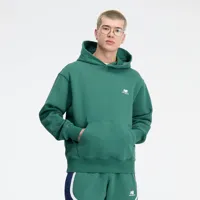 new balance homme hoops fleece hoodie en vert, cotton fleece, taille xs