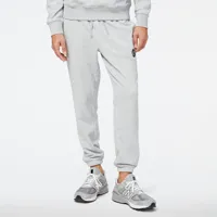 new balance homme pantalons nb hoops essentials fundamental en gris, cotton fleece, taille xl