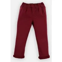 pantalon "style & confort" en twill et molleton, bordeaux