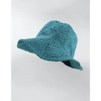 chapeau fleuri, turquoise