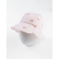 chapeau imprimé fleuri, rose clair