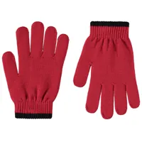 gants en tricot uni à base contrastée pour garçon - rouge