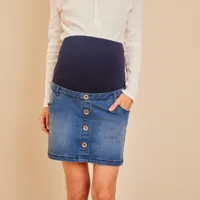 jupe en jean de grossesse avec bandeau haut - stone