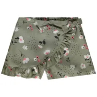jupe short en lyocell effet nouée avec imprimé floral pour fille - kaki