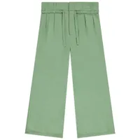 pantalon large en toile unie pour fille - vert foncé