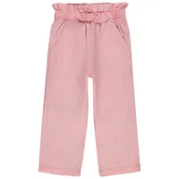 pantalon large uni effet noué pour fille - rose