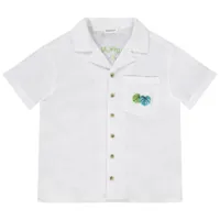 chemise manches courtes print tropical pour garçon - blanc