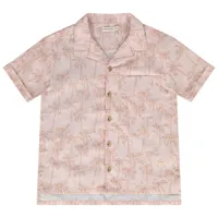 chemise manches courtes imprimé palmiers et poche pour garçon - rose clair