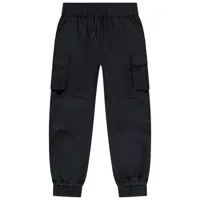 pantalon cargo style parachute à poches pour garçon - noir