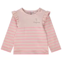 t-shirt manches longues esprit marinière pour bébé fille - rose pâle