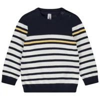 pull esprit marinière en tricot avec liseré contrasté pour bébé garçon - bleu