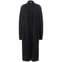 le manteau en maille ligne ouverte  true standard noir