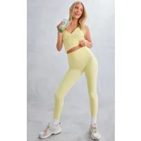 legging de sport en sculpt luxe jaune citron à taille haute, jaune citron