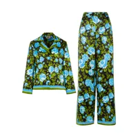 ensemble style pyjama fleuri en soie