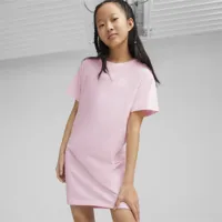 puma robe t-shirt better classics fille, rose/blanc, taille 128, vêtements