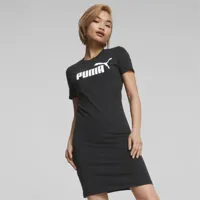 puma robe t-shirt coupe slim essentials femme, noir, taille m, vêtements