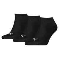 lot de 3 paires de socquettes de sport unies et unisexes puma, noir, taille 43-46, vêtements