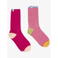 2 pack soft akit stripe - chaussettes pour femme - rose - roxy