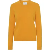 pull col rond en laine femme colorful standard classic merino burned yellow