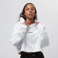pegador culla logo oversized cropped hoodie, sweats à capuche, vêtements, white, taille: m, tailles disponibles:m,l
