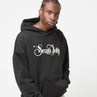 sean john retro logo peached hoodie, sweats à capuche, vêtements, black, taille: xl, tailles disponibles:s,xl