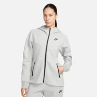 nike sportswear tech fleece windrunner full-zip hoodie, sweats zippés, femme, dk grey heather/black, taille: s, tailles disponibles:m,l
