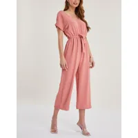 combinaison style jupe culotte - rose fonc�� - femme -