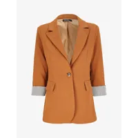 blazer droit �� ourlets ray��s - femme -