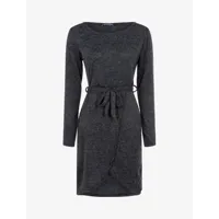 robe portefeuille en maille chin��e - anthracite - femme -