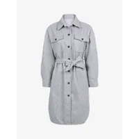 manteau en feutre style chemise - gris clair - femme -