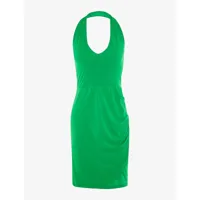 robe moulante drap��e �� dos nu - vert - femme -