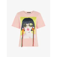 t-shirt pop art - rose p��le - femme -