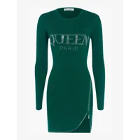 robe moulante queen paris �� strass - vert - femme -