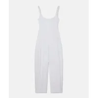 stella mccartney - combinaison corset en lin et coton, femme, blanc pur, taille: 36