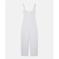 stella mccartney - combinaison corset en lin et coton, femme, blanc pur, taille: 38