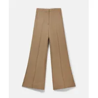 stella mccartney - pantalon large à taille haute, femme, olive beige, taille: 40